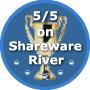 Awarded 5/5 Stars On The SharewareRiver